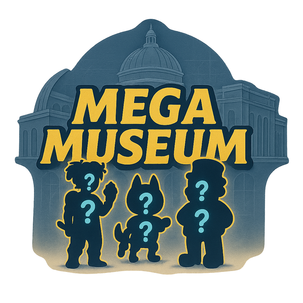 Three mystery character silhouettes — Mega-Museum teaser